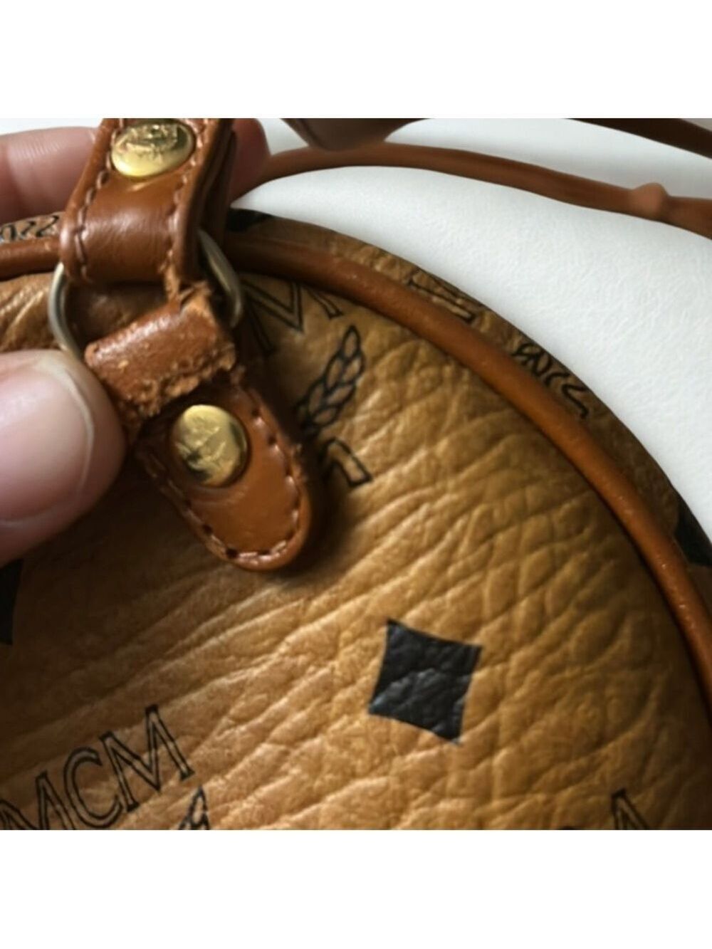 MCM Visetos Barrel Crossbody Bag - Picture 6 of 13